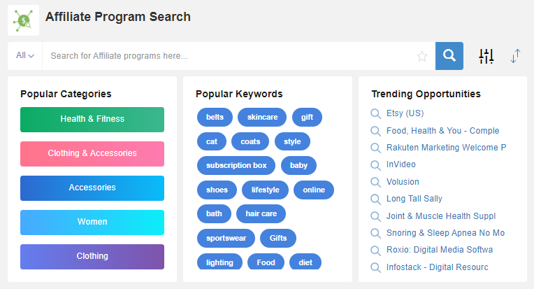 affiliate program search